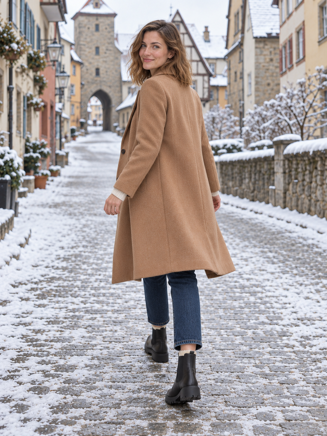 Lina Gefütterte Chelsea Boots Schwarz - Ganzkörperansicht