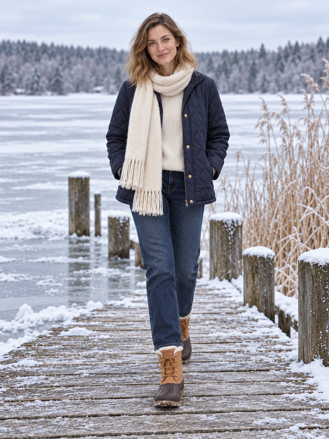 Ronja Gefütterte Duck Boots Braun - Ganzkörperansicht